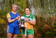 25 April 2023; Captains from twelve Leinster LGFA Counties gathered in the Clanard Court Hotel for the 2023 TG4 Leinster LGFA Championship. Action is underway from Sunday, 30th April. Pictured at the launch is and Emma Doris of Longford, left, and Emer Nally of Offaly. For more information about the TG4 Leinster LGFA Championships, please see www.leinsterladiesgaelic.ie. Photo by Ben McShane/Sportsfile