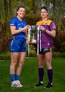 25 April 2023; Captains from twelve Leinster LGFA Counties gathered in the Clanard Court Hotel for the 2023 TG4 Leinster LGFA Championship. Action is underway from Sunday, 30th April. Pictured at the launch is Sarah Jane Winders of Wicklow, left, and Róisín Murphy of Wexford. For more information about the TG4 Leinster LGFA Championships, please see www.leinsterladiesgaelic.ie. Photo by Ben McShane/Sportsfile