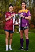 25 April 2023; Captains from twelve Leinster LGFA Counties gathered in the Clanard Court Hotel for the 2023 TG4 Leinster LGFA Championship. Action is underway from Sunday, 30th April. Pictured at the launch is Ciara Blundell of Westmeath, left, and Róisín Murphy of Wexford. For more information about the TG4 Leinster LGFA Championships, please see www.leinsterladiesgaelic.ie. Photo by Ben McShane/Sportsfile