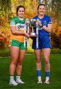 25 April 2023; Captains from twelve Leinster LGFA Counties gathered in the Clanard Court Hotel for the 2023 TG4 Leinster LGFA Championship. Action is underway from Sunday, 30th April. Pictured at the launch is Emer Nally of Offaly, left, and Sarah Jane Winders of Wicklow. For more information about the TG4 Leinster LGFA Championships, please see www.leinsterladiesgaelic.ie. Photo by Ben McShane/Sportsfile