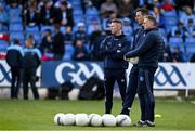 23 April 2023; Dublin selectors, from left, Darren Daly,  Brian O'Regan and Ger Lyons before the Leinster GAA Football Senior Championship Quarter-Final match between Laois and Dublin at Laois Hire O'Moore Park in Portlaoise, Laois. Photo by Brendan Moran/Sportsfile