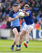 23 April 2023; Lee Gannon of Dublin is tackled by Kieran Lillis of Laois during the Leinster GAA Football Senior Championship Quarter-Final match between Laois and Dublin at Laois Hire O'Moore Park in Portlaoise, Laois. Photo by Brendan Moran/Sportsfile