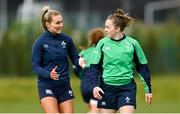 25 April 2023; Aoife Doyle, left, and Molly Scuffil-McCabe during a Ireland Women's Rugby squad training session at IRFU High Performance Centre at the Sport Ireland Campus in Dublin. Photo by Ramsey Cardy/Sportsfile