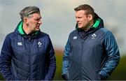 25 April 2023; Head Coach Greg McWilliams, left, and Scrum coach Denis Fogarty during a Ireland Women's Rugby squad training session at IRFU High Performance Centre at the Sport Ireland Campus in Dublin. Photo by Ramsey Cardy/Sportsfile