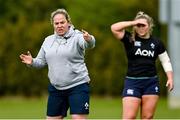 25 April 2023; Backs coach Niamh Briggs during a Ireland Women's Rugby squad training session at IRFU High Performance Centre at the Sport Ireland Campus in Dublin. Photo by Ramsey Cardy/Sportsfile