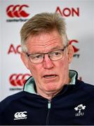 25 April 2023; Senior Coach John McKee during a Ireland Women's press conference at IRFU High Performance Centre at the Sport Ireland Campus in Dublin. Photo by Ramsey Cardy/Sportsfile