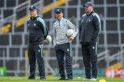 22 April 2023; Kerry manager Jack O'Connor, centre, with selectors Diarmuid Murphy, left, and Mike Quirke before the Munster GAA Football Senior Championship Semi-Final match between Kerry and Tipperary at Fitzgerald Stadium in Killarney, Kerry. Photo by Brendan Moran/Sportsfile