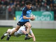 25 April 2023; Luke Ward of Dublin in action against James McGrath of Kildare during the 2023 EirGrid Leinster U20 Football Championship Final between Dublin and Kildare at Netwatch Cullen Park, Carlow. Photo by Eóin Noonan/Sportsfile