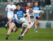25 April 2023; Luke Ward of Dublin in action against James McGrath of Kildare during the 2023 EirGrid Leinster U20 Football Championship Final between Dublin and Kildare at Netwatch Cullen Park, Carlow. Photo by Eóin Noonan/Sportsfile