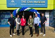 26 April 2023; Director of Services and Solutions at Bord Gáis Energy Teresa Purtill, third from right, with, from left, Pádraic Maher, GAA sponsorship manager at Bord Gáis Energy Jenny Kelly, GAA museum director Niamh McCoy, Croke Park Stadium commercial & stadium director Peter McKenna and Lee Keegan at the launch of the Bord Gáis Energy GAA Legends Tour Series 2023. Bord Gáis Energy’s hugely popular GAA Legends Tour will return for 2023 and features a stellar line-up of Gaelic Games icons. For a full schedule of the Bord Gáis Energy GAA Legends Tour and details of how to book a place on a tour, visit crokepark.ie/legends. Booking is essential as the tours sell out quickly. Photo by Brendan Moran/Sportsfile