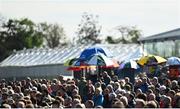 26 April 2023; Racegoers look on during day two of the Punchestown Festival at Punchestown Racecourse in Kildare. Photo by Harry Murphy/Sportsfile