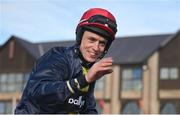 26 April 2023; Jockey JJ Slevin after riding Fastorslow to victory in the Ladbrokes Punchestown Gold Cup during day two of the Punchestown Festival at Punchestown Racecourse in Kildare. Photo by Seb Daly/Sportsfile
