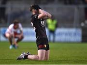 26 April 2023; Jamie Doran of Down reacts at the final whistle after the 2023 EirGrid Ulster U20 Football Championship Final match between Derry and Down at BOX-IT Athletic Grounds in Armagh. Photo by Ben McShane/Sportsfile