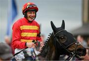 27 April 2023; Jockey Paul Townend celebrates on Klassical Dream after winning the Ladbrokes Champion Stayers Hurdle during day three of the Punchestown Festival at Punchestown Racecourse in Kildare. Photo by Seb Daly/Sportsfile