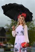 28 April 2023; Racegoer Gráinne Carr, from Ardclough, Kildare, poses for a portrait during day four of the Punchestown Festival at Punchestown Racecourse in Kildare. Photo by Seb Daly/Sportsfile