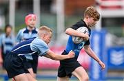 28 April 2023; Action between St Davids and Newpark School during the Leinster Rugby South Dublin 7s Finals Day at Energia Park in Dublin. Photo by Ben McShane/Sportsfile