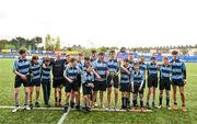 28 April 2023; Newpark School players with the Cup after the Leinster Rugby South Dublin 7s Finals Day at Energia Park in Dublin. Photo by Ben McShane/Sportsfile