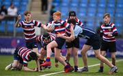 28 April 2023; Action between Templeogue and Newpark School during the Leinster Rugby South Dublin 7s Finals Day at Energia Park in Dublin. Photo by Ben McShane/Sportsfile