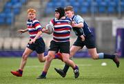 28 April 2023; Action between Templeogue and Newpark School during the Leinster Rugby South Dublin 7s Finals Day at Energia Park in Dublin. Photo by Ben McShane/Sportsfile