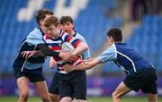 28 April 2023; Action between Templeogue and Newpark School during the Leinster Rugby South Dublin 7s Finals Day at Energia Park in Dublin. Photo by Ben McShane/Sportsfile