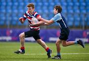 28 April 2023; Action between Templeogue and Newpark School during the Leinster Rugby South Dublin 7s Finals Day at Energia Park in Dublin. Photo by Ben McShane/Sportsfile