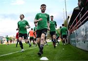 28 April 2023; Aaron Bolger of Cork City warms up before the SSE Airtricity Men's Premier Division match between Shelbourne and Cork City at Tolka Park in Dublin. Photo by Harry Murphy/Sportsfile
