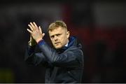 28 April 2023; Shelbourne manager Damien Duff after his side's victory in the SSE Airtricity Men's Premier Division match between Shelbourne and Cork City at Tolka Park in Dublin. Photo by Harry Murphy/Sportsfile