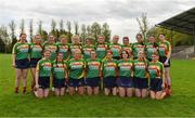 29 April 2023; The Carlow squad before the Electric Ireland Camogie Minor B All-Ireland Championship Semi-Final match between Carlow and Laois at Banagher in Offaly. Photo by Tom Beary/Sportsfile