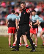 29 April 2023; Derry manager Rory Gallagher before the Ulster GAA Football Senior Championship Semi Final match between Derry and Monaghan at O’Neills Healy Park in Omagh, Tyrone. Photo by Ben McShane/Sportsfile