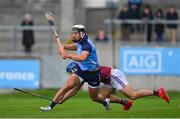 29 April 2023; Cian Boland of Dublin is tackled by Gary Greville of Westmeath during the Leinster GAA Hurling Senior Championship Round 2 match between Dublin and Westmeath at Parnell Park in Dublin. Photo by Ray McManus/Sportsfile