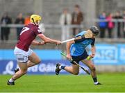 29 April 2023; Danny Sutcliffe of Dublin is tackled by Aaron Craig of Westmeath during the Leinster GAA Hurling Senior Championship Round 2 match between Dublin and Westmeath at Parnell Park in Dublin. Photo by Ray McManus/Sportsfile