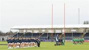 29 April 2023; The teams line up for the national anthems before the TikTok Women's Six Nations Rugby Championship match between Scotland and Ireland at DAM Health Stadium in Edinburgh, Scotland. Photo by Paul Devlin/Sportsfile