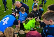 29 April 2023; Cian O'Sullivan of Dublin signs autographs after the Leinster GAA Hurling Senior Championship Round 2 match between Dublin and Westmeath at Parnell Park in Dublin. Photo by Ray McManus/Sportsfile