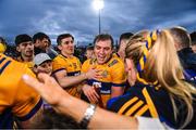 29 April 2023; Shane O'Donnell of Clare celebrates with supporters after his side's victory in the Munster GAA Hurling Senior Championship Round 2 match between Limerick and Clare at TUS Gaelic Grounds in Limerick. Photo by Piaras Ó Mídheach/Sportsfile