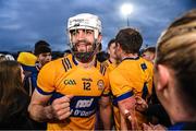 29 April 2023; Aidan McCarthy of Clare celebrates with supporters after his side's victory in the Munster GAA Hurling Senior Championship Round 2 match between Limerick and Clare at TUS Gaelic Grounds in Limerick. Photo by Piaras Ó Mídheach/Sportsfile