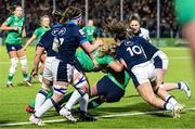 29 April 2023; Nichola Fryday of Ireland scores a second try during the TikTok Women's Six Nations Rugby Championship match between Scotland and Ireland at DAM Health Stadium in Edinburgh, Scotland. Photo by Paul Devlin/Sportsfile