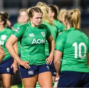 29 April 2023; Dorothy Wall of Ireland looks dejected after the TikTok Women's Six Nations Rugby Championship match between Scotland and Ireland at DAM Health Stadium in Edinburgh, Scotland. Photo by Paul Devlin/Sportsfile