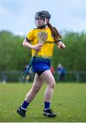 29 April 2023; Alannah Sutton of Roscommon during the Electric Ireland Camogie Minor B All-Ireland Championship Semi Final match between Roscommon and Westmeath at Templeport St. Aidan’s in Corrasmongan, Cavan. Photo by Stephen Marken/Sportsfile