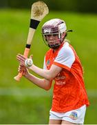 29 April 2023; Erin Murphy of Armagh during the Electric Ireland Camogie Minor C All-Ireland Championship Semi Final match between Armagh and Down at Templeport St. Aidan’s in Corrasmongan, Cavan. Photo by Stephen Marken/Sportsfile