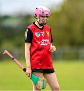 29 April 2023; Shannon Coulter of Down during the Electric Ireland Camogie Minor C All-Ireland Championship Semi Final match between Armagh and Down at Templeport St. Aidan’s in Corrasmongan, Cavan. Photo by Stephen Marken/Sportsfile