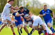 29 April 2023; Ger Ward of Leinster in action against Ulster during the Interprovincial Juniors match between Leinster and Ulster at Tullow RFC in Tullow, Carlow. Photo by Matt Browne/Sportsfile