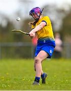 29 April 2023; Síofra Hession of Roscommon during the Electric Ireland Camogie Minor B All-Ireland Championship Semi Final match between Roscommon and Westmeath at Templeport St. Aidan’s in Corrasmongan, Cavan. Photo by Stephen Marken/Sportsfile