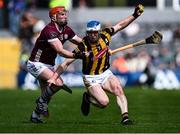 30 April 2023; Huw Lawlor of Kilkenny in action against Conor Whelan of Galway during the Leinster GAA Hurling Senior Championship Round 2 match between Kilkenny and Galway at UPMC Nowlan Park in Kilkenny. Photo by Harry Murphy/Sportsfile