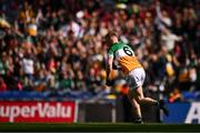 30 April 2023; Peter Cunningham of Offaly celebrates after scoring his side's first goal during the Leinster GAA Football Senior Championship Semi Final match between Louth and Offaly at Croke Park in Dublin. Photo by Ben McShane/Sportsfile