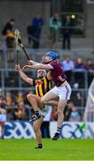 30 April 2023; Conor Cooney of Galway is tackled by Pádraig Walsh of Kilkenny during the Leinster GAA Hurling Senior Championship Round 2 match between Kilkenny and Galway at UPMC Nowlan Park in Kilkenny. Photo by Ray McManus/Sportsfile