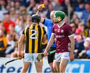 30 April 2023; Mikey Butler of Kilkenny and Brian Concannon of Galway are shown a yellow card each by referee Johnny Murphy near the endo of  the Leinster GAA Hurling Senior Championship Round 2 match between Kilkenny and Galway at UPMC Nowlan Park in Kilkenny. Photo by Ray McManus/Sportsfile