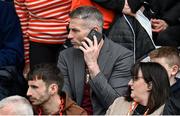 30 April 2023; Derry manager Rory Gallagher during the Ulster GAA Football Senior Championship Semi Final match between Armagh and Down at St Tiernach’s Park in Clones, Monaghan. Photo by Ramsey Cardy/Sportsfile