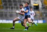 30 April 2023; Kevin Flynn of Kildare in action against Seán Bugler of Dublin during the Leinster GAA Football Senior Championship Semi Final match between Dublin and Kildare at Croke Park in Dublin. Photo by Ben McShane/Sportsfile