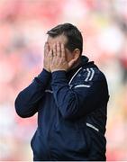 30 April 2023; Waterford manager Davy Fitzgerald reacts during the Munster GAA Hurling Senior Championship Round 2 match between Cork and Waterford at Páirc Uí Chaoimh in Cork. Photo by David Fitzgerald/Sportsfile