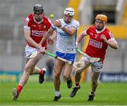 30 April 2023; Dessie Hutchinson of Waterford is tackled by Robert Downey, left, an Niall O'Leary of Cork during the Munster GAA Hurling Senior Championship Round 2 match between Cork and Waterford at Páirc Uí Chaoimh in Cork. Photo by Brendan Moran/Sportsfile